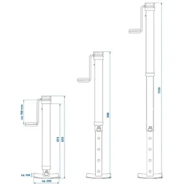 PRO PLUS Ausdrehstützen 63,5-112 cm klappbar 3500 kg