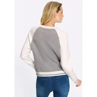 Heine Feinstrickjacke in steingrau-ecru-meliert | Gr.: 38