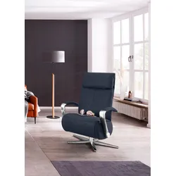 Relaxsessel W.SCHILLIG "rumbaa", blau (dunkelblau s37), B:68cm H:113cm T:83cm, Stoff S37 (100% Polyester): Luxus-Microfaser in Lederoptik, Sessel, wahlweise mit Doppelmotor, in Größen S, M & L, mit 5-Sternfuß