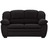 Mivano 2-Sitzer Sofa Casino, Bequeme Ledercouch mit moderner Kontrastnaht, 159 x 88 x 92, Kunstleder Schwarz,