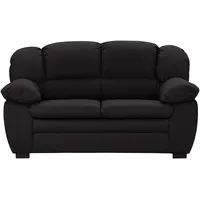 Mivano 2-Sitzer Sofa Casino, Bequeme Ledercouch mit moderner Kontrastnaht, 159 x 88 x 92, Kunstleder Schwarz,