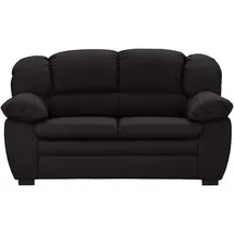 Mivano 2-Sitzer Sofa Casino, Bequeme Ledercouch mit moderner Kontrastnaht, 159 x 88 x 92, Kunstleder Schwarz,
