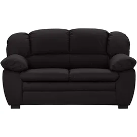 Mivano 2-Sitzer Sofa Casino, Bequeme Ledercouch mit moderner Kontrastnaht, 159 x 88 x 92, Kunstleder Schwarz,