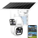 GENBOLT Solar Überwachungskamera Aussen WLAN Kabellose, IP Kamera Überwachung Aussen Akku 8W 12000mAh WiFi Überwachungskamera Außen, CCTV Camera Outdoor Sicherheitskamera, PIR-Detektion