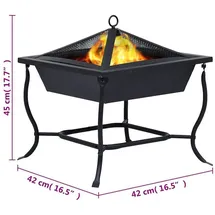 vidaXL Feuerschale Ø 42 cm Schwarz