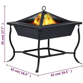 vidaXL Feuerschale Ø 42 cm Schwarz