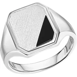 Firetti Fingerring »Schmuck Geschenk Silber 925 Herrenring Silberring Siegelring«, mit Achat Firetti silberfarben-schwarz + schwarz 22