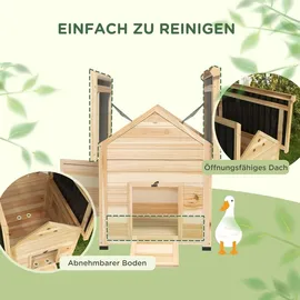 PawHut Entenstall aus Holz 78 x 90 x 92 cm Natur