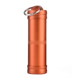 Pillendose, tragbarer Vorratsbehälter, wasserdichter Medikamentenhalter aus Aluminiumlegierung, Pillenhalter, Medizin täglich, Pillenbehälter für Männer und Frauen, Outdoor, Reisen, Camping (Orange)