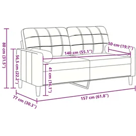vidaXL 2-Sitzer-Sofa mit Zierkissen Gelb 140 cm Samt