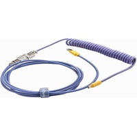 Ducky Premicord Spiralkabel USB-C auf USB-A, 1.8m, Horizon blau/gelb (DKCC-HZCNC1)
