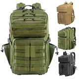 Jianyana MilitäR Rucksack, 45L Wasserdicht Taktischer Rucksack Tactical Backpack Outdoor Rucksack FüR Camping Trekking Wandern Reise Arbe(Armeegrün)