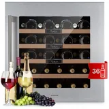 Klarstein Vinsider 36 Built-In Uno Einbau-Weinkühlschrank 36 Flaschen 92 Ltr Edelstahl Edelstahl 36 Flaschen/ 1 Zone
