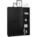 Vladon Highboard 79 x 105,5 x 35,5 cm Schwarz matt