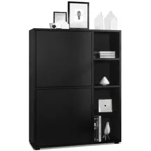 Vladon Highboard 79 x 105,5 x 35,5 cm Schwarz matt