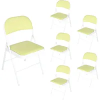 Hti-Living Klappstuhl Kunstleder Gestell Weiß 6er-Set