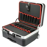 HMF 15602-02 Werkzeugtrolley leer, Werkzeugkoffer aus ABS-Kunststoff mit Rollen 47 x 40 x 24,5 cm