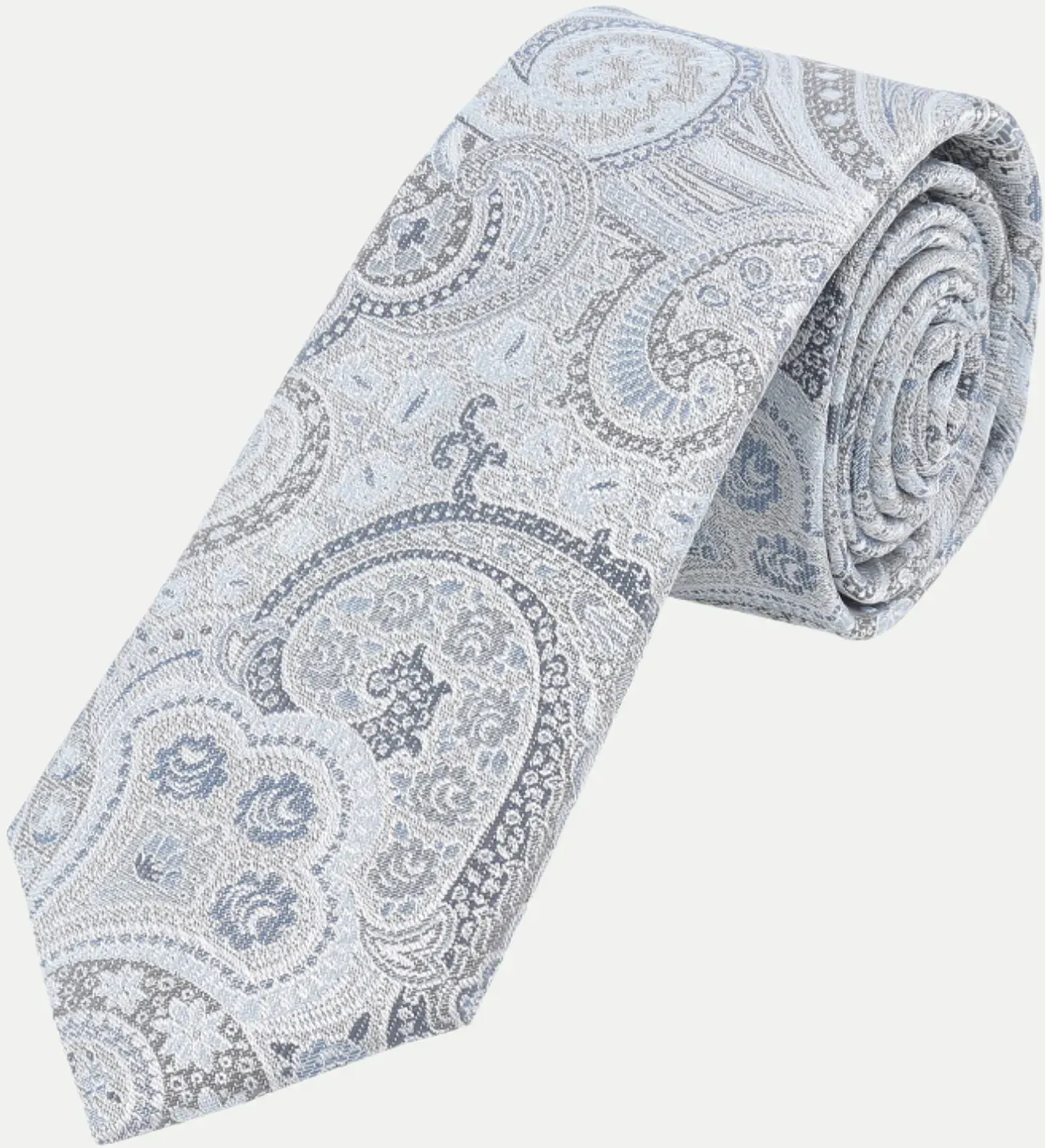 Krawatte mit Paisley-Muster 7cm Grau