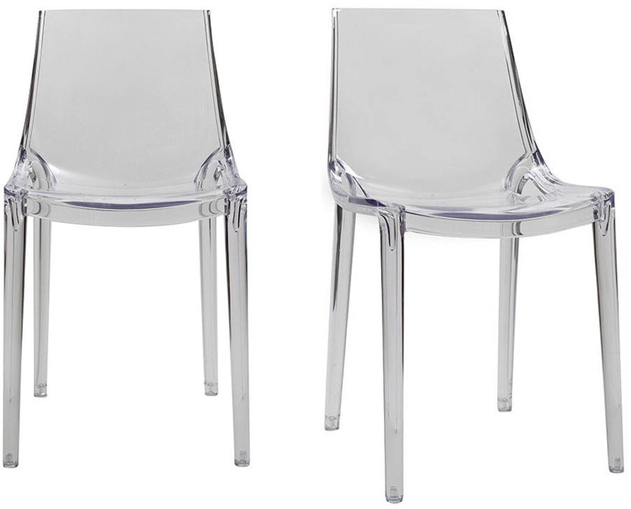 Chaises design empilables transparentes intérieur - extérieur (lot de 2) YZEL