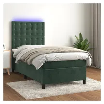 vidaXL Boxspringbett 100 x 200 cm Dunkelgrün
