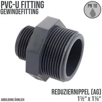 PROFEC Doppelnippel reduziert, pvc-u 1 1/2 Zoll AG x