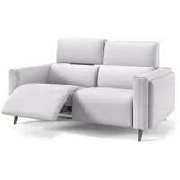 Sofanella 2-Sitzer Leder, Relaxsofa, Designsofa, Designer Couch, Italienisches Sofa, 2er Sofa weiß