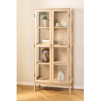 Actona GROUP Linley Vitrine, Mehrzweckschrank,«, Eichenfurnier/Eiche, Lamellenrücken, 3 Einlegeböden,