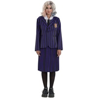 Metamorph Kostüm Wednesday Schuluniform schwarz-violett für Frauen, Die reguläre Uniform für weibliche Schüler der Nevermore Academy au lila S