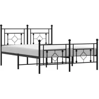 VidaXL Bettgestell mit Kopf- und Fußteil Metall Schwarz 140x200