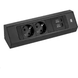 Bachmann CASIA 2, 2-fach, 1x USB-A/1x USB-C, 2m, schwarz (932.102)