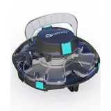 WINNY POOL CLEANER Winny 200 Poolroboter, Poolsauger kabellos mit Akku, 80 Min. Laufzeit, für Aufstellpools bis 60 m2, Doppelfiltration, Automatisches Parken,Kompakt Leicht(Schwarz-Marine)