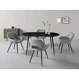 LEONIQUE Esstisch »Eadwine, Topseller! Ovaler Tisch, Küchentisch«, (), Tischplatte aus MDF, verschiedene Größen und Farbvarianten, schwarz