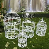 Crysdaralovebi S M Deko-Vogelkäfig/Fensterornamente/Fotorequisiten/Hotelhochzeitskäfig (weiß, 19 x 19 x 35 cm)