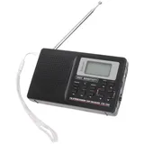 OSALADI Tragbare Mini-Radio-digitaluhr Aus Schwarzem Material Für Reisen Und Outdoor-aktivitäten