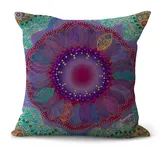 Kissenbezug 80x80 Lila Mandala Kopfkissenbezug 80x80 Baumwolle Leinen sofakissen mit Reißverschluss Dauerhaft Kissenbezüge 80x80 Knitterfreie Starke Atmungsaktivität Couchkissen 1 Pcs