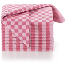 Blumtal GESCHIRRTUCH, Rot, Kariert, Quadratisch, 50x70 cm, Oeko-TEX Kochen, Geschirrtücher Baumwolle im 20er Set - Schürzen, Geschirrtücher - 2 Jahre Gewährleistung - mind. 14 Tage Rückgaberecht - Rot