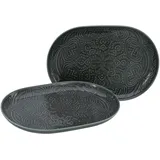 CreaTable Orient Mandala stein, Servierplatte 2-tlg Porzellan