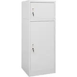 vidaXL Sattelschrank Hellgrau 53x53x140 cm Stahl