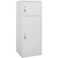 vidaXL Sattelschrank Hellgrau 53x53x140 cm Stahl