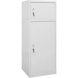 vidaXL Sattelschrank Hellgrau 53x53x140 cm Stahl