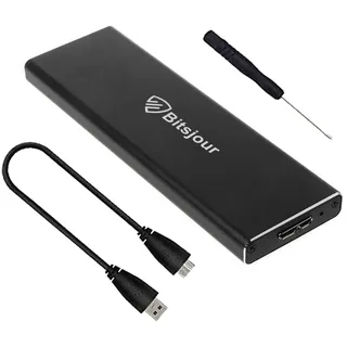 Bitsjour SSD-Gehäuse für Apple MacBook Air 2012, USB 3.0 Externes Gehäuse für 7 + 17 Pin Festplatten A1465 EMC 2558 und A1466 EMC 2559
