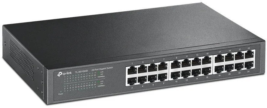 tp-link TL-SG1024D 24-Port Gigabit Desktop/Rackmount Switch Netzwerk-Switch schwarz 