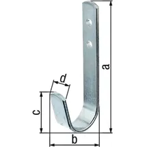 GAH Alberts Wandhaken einfach A.30mm STA verz.H.90mm GAH
