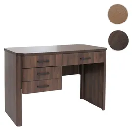MCW Schreibtisch MCW-P42, Bürotisch Computertisch, 4 Schubladen MDF 78x110x60cm ~ Walnuss-Optik
