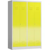 Classix Spind lichtgrau, zinkgelb X-510446, 2 Schließfächer 118,5 x 50,0 x 180,0 cm