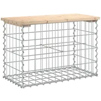 Furnicato Gartenbank aus Gabionen 63x31,5x42 cm Massivholz Kiefer