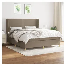 vidaXL Boxspringbett mit Matratze Taupe 180x200 cm Stoff