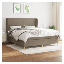 vidaXL Boxspringbett mit Matratze Taupe 180x200 cm Stoff