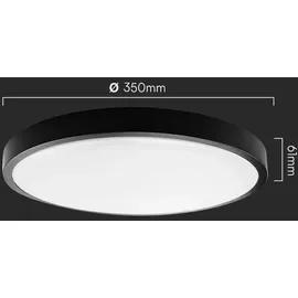 V-Tac Deckenleuchte LED 36 W 350 mm schwarz 3820 lm