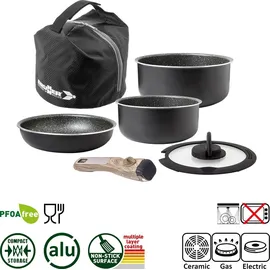 Brunner Camping Kochgeschirr Topfset | Alu ø PIRATE Spacemaster, ø22cm 5+1teilig